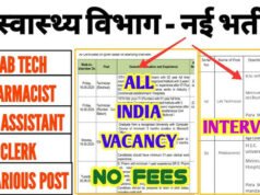 सीएमएचओ कार्यालय द्वारा फार्मासिस्ट के 9 पद एवं लैब टेक्निशियन के 3 पदों पर भर्ती के लिए नियुक्ति पत्र जारी…