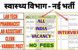 सीएमएचओ कार्यालय द्वारा फार्मासिस्ट के 9 पद एवं लैब टेक्निशियन के 3 पदों पर भर्ती के लिए नियुक्ति पत्र जारी…