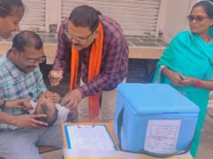 cg” पल्स पोलियो अभियान के तहत पार्षद रवि सिन्हा ने किया बूथों का निरीक्षण…”