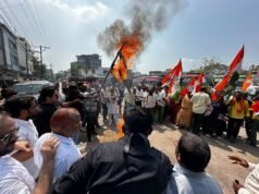 वोट बचाओ-देश बचाओ मार्च में शहर कांग्रेस का उग्र प्रदर्शन, ज्ञानेश कुमार का पुतला दहन